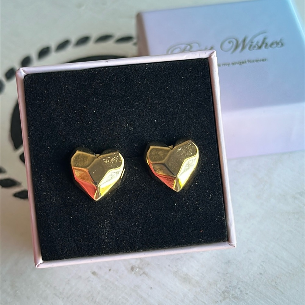 Faceted Heart Earrings